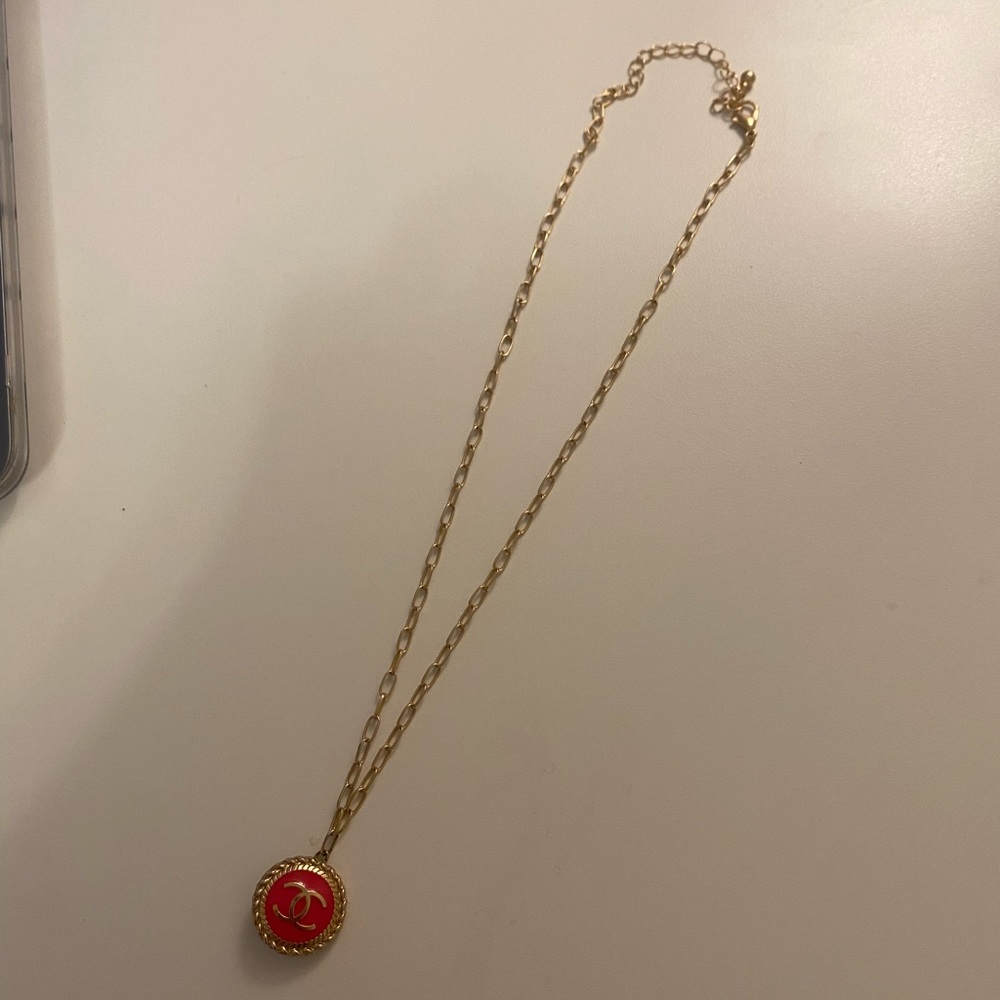 Authentic Chanel button redone necklace